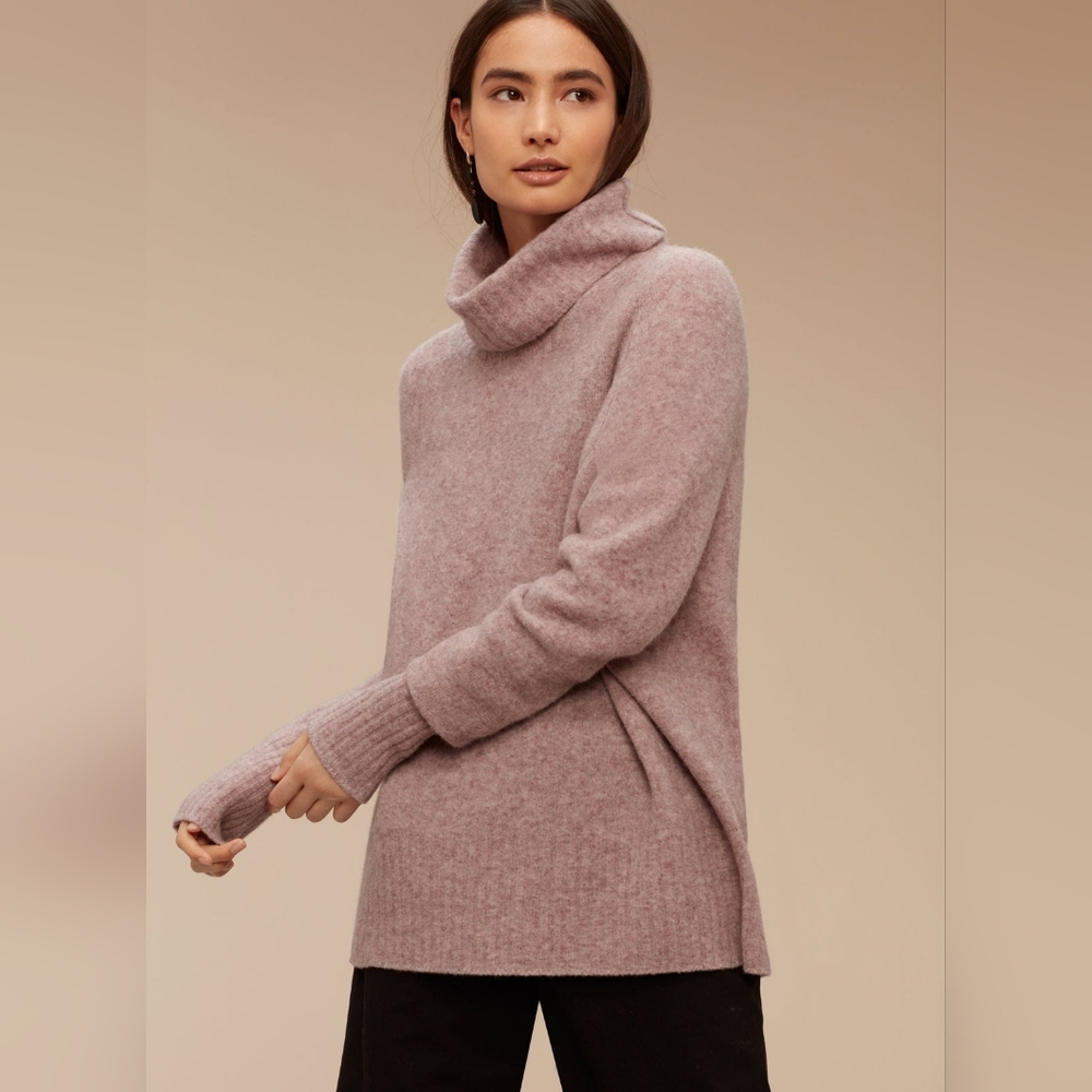 Aritzia The Group Babaton Plutarch Cowlneck Sweater In Tan Sz S
